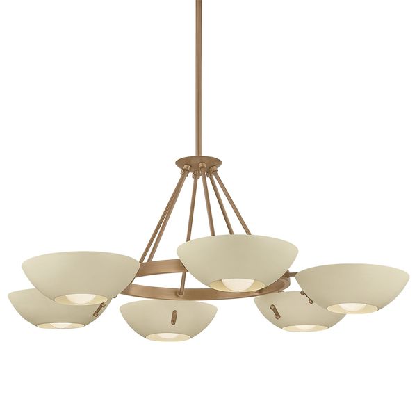 Alturas 9 Light Chandelier, Patina Brass/Soft Sand