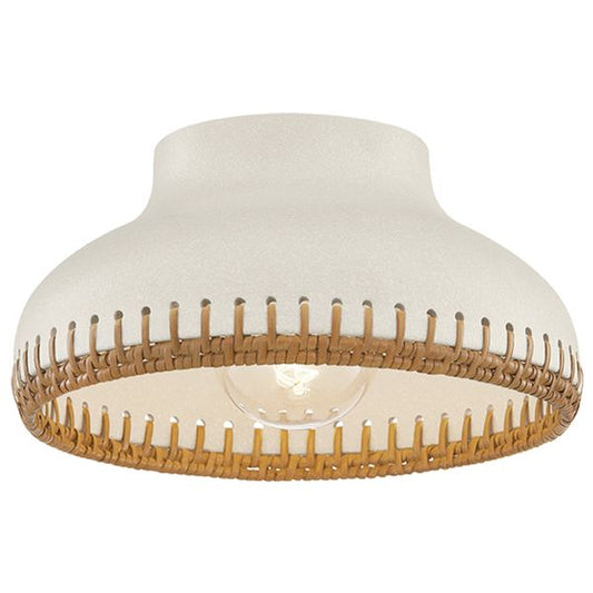 Southfields Pendant, Aged Brass/Ceramic Creme Pebble