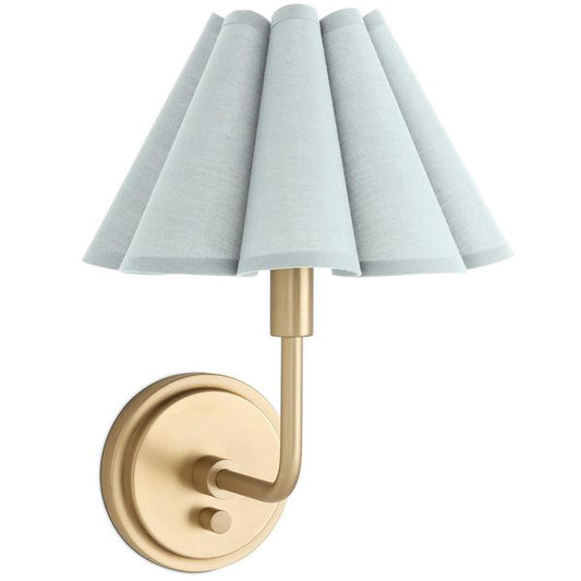 Polly Single Arm Sconce , Natur Brass/Oyster