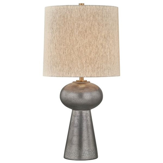 Keagan Tischlampe, Patina Brass/Ceramic Stria Wheat