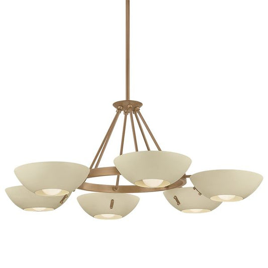 Alturas 9 Light Chandelier, Patina Brass/Soft Sand